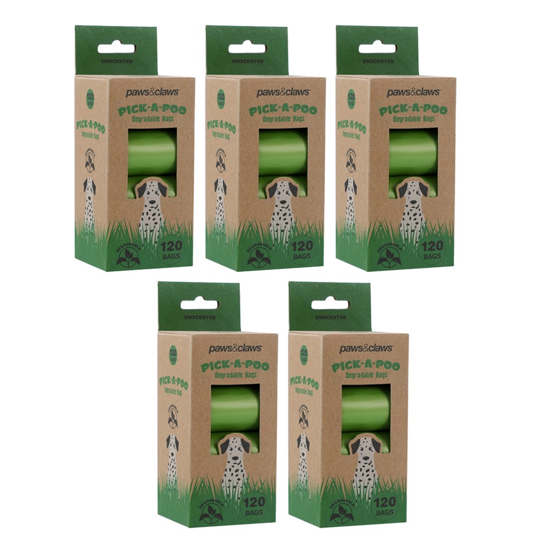 600pc Paws & Claws Pick-A-Poo Unscented Degradable Dog Poop/Litter Eco Waste Bag