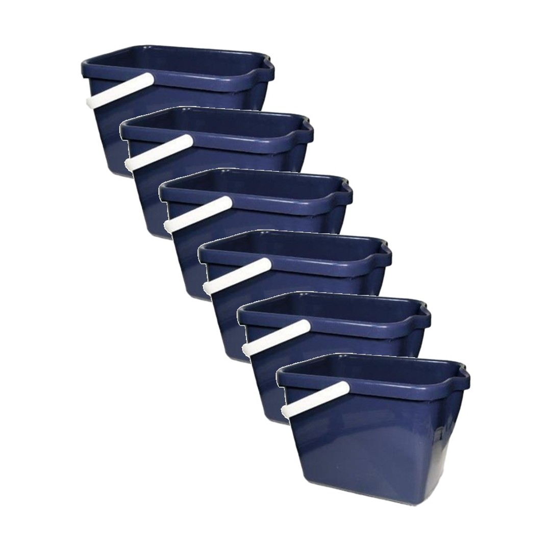 6PK Braz Super Clean Cleaning Rectangular Bucket Multi Colour Assorted