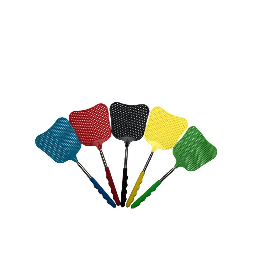 10 Pack Manual Telescopic Flyswatter with Stainless Steel Pole