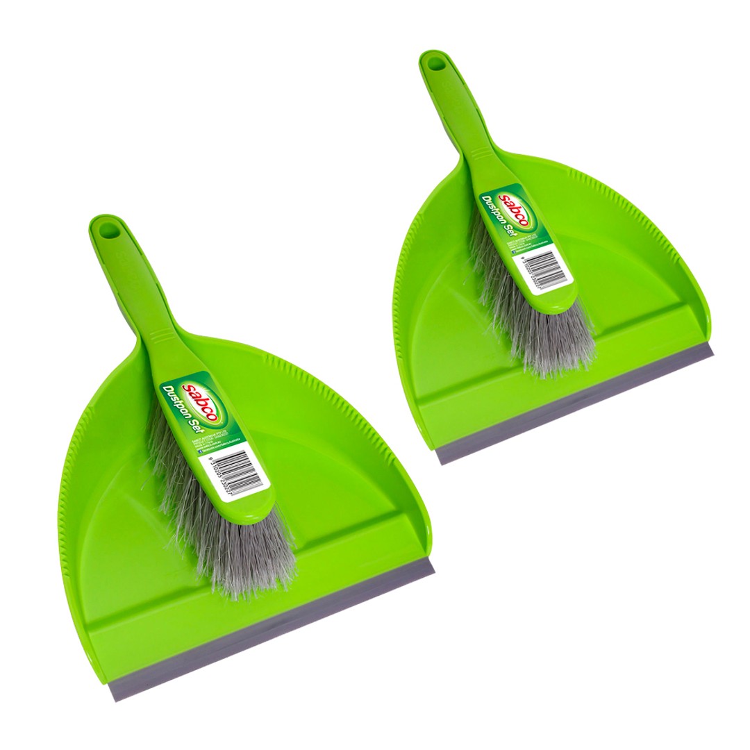 2x Sabco Compact Dustpan/Broom Home/Office Cleaning Brush Set Easy Storage Tool