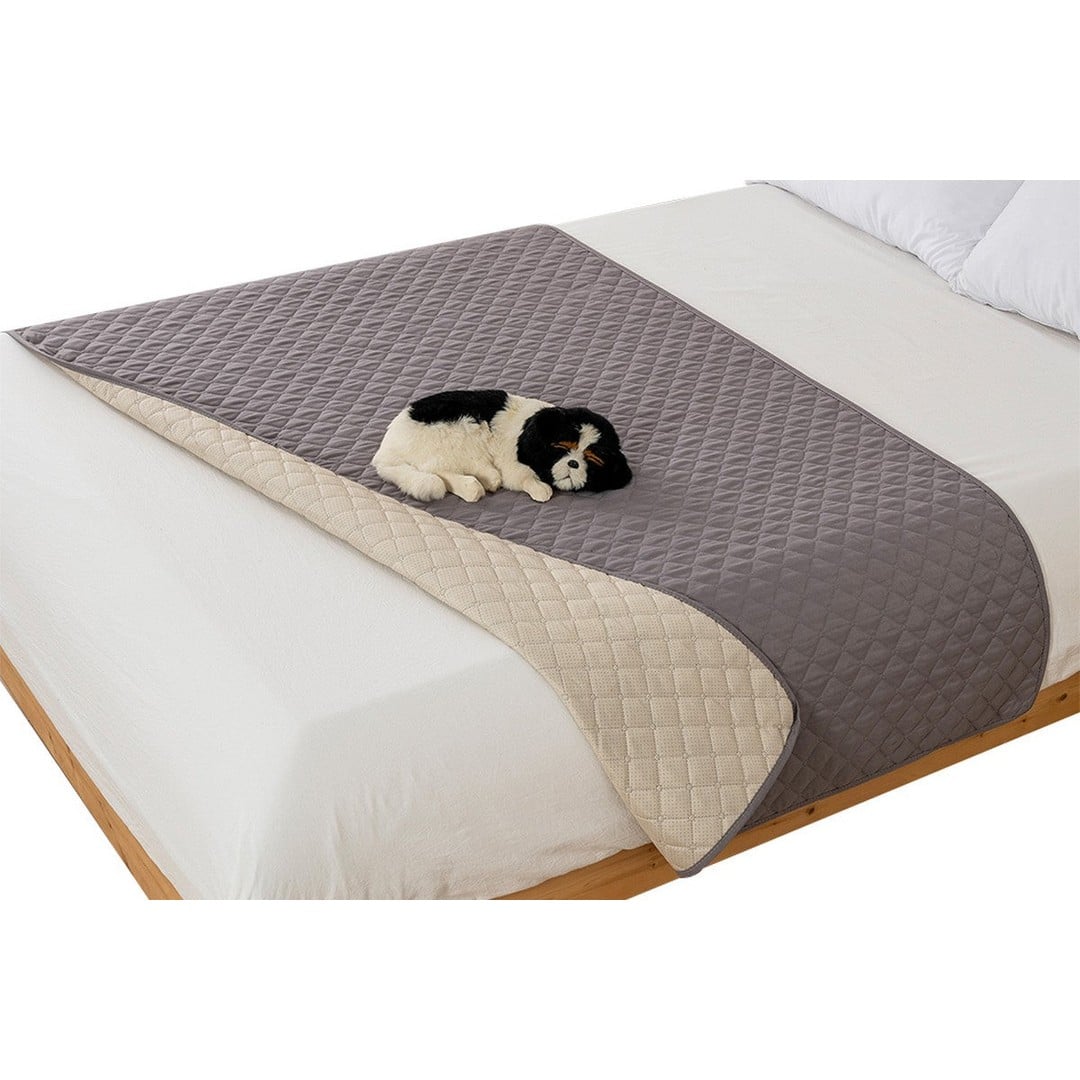 2Pcs Dog Bed Waterproof Blanket Dog Bed Cover Pet Blanket For Furniture Protector-Light Grey