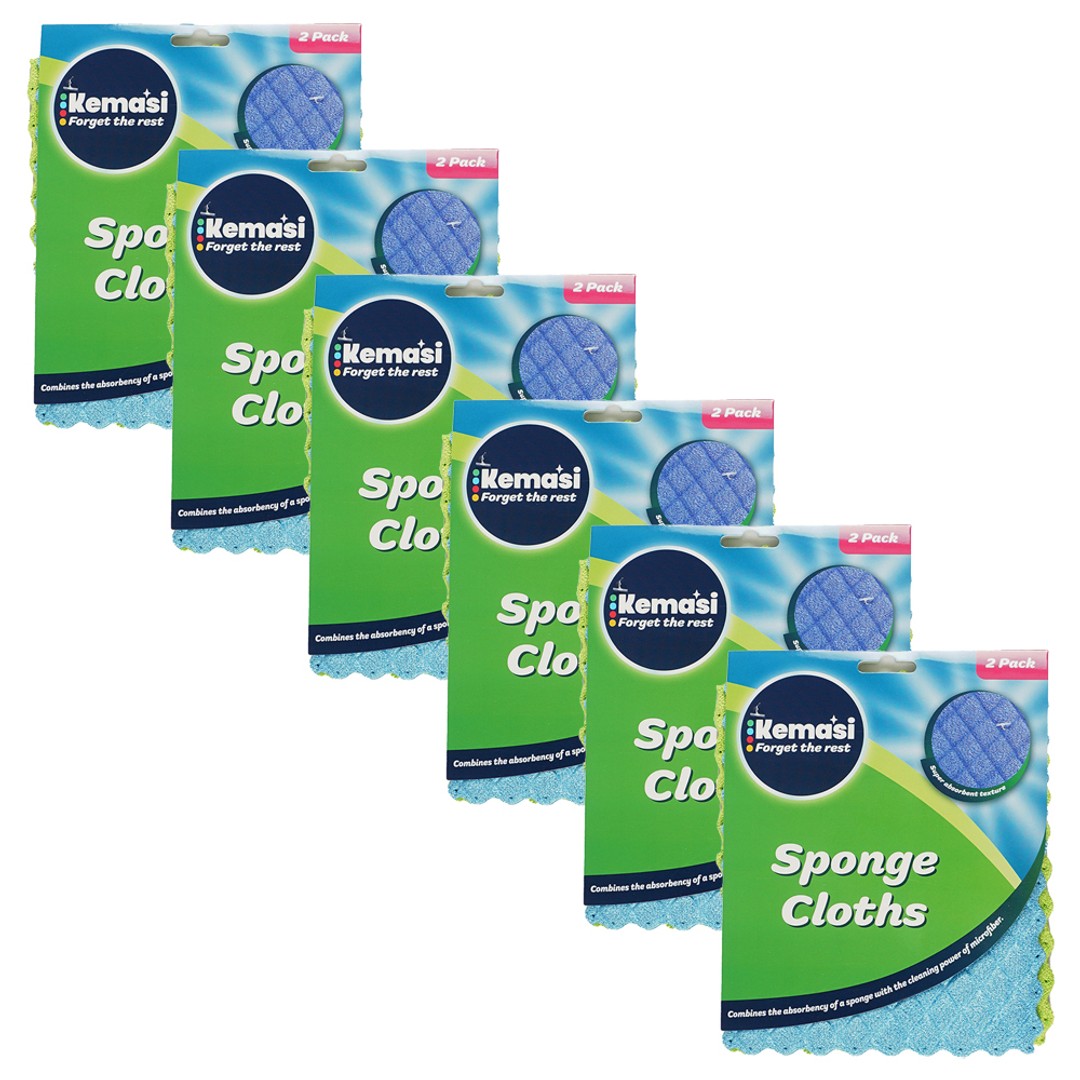 12pc kemasi Mulltipurpose Sponge Cloth Home Kitchen Dishwashing Cleaning
