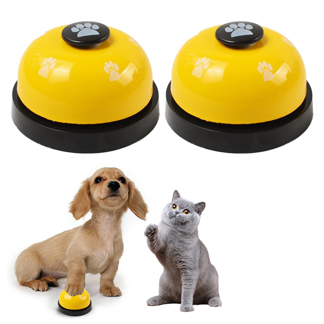 2Pcs Pet Training Bells Dog Cat Training Equipment Interactive Toys Yellow