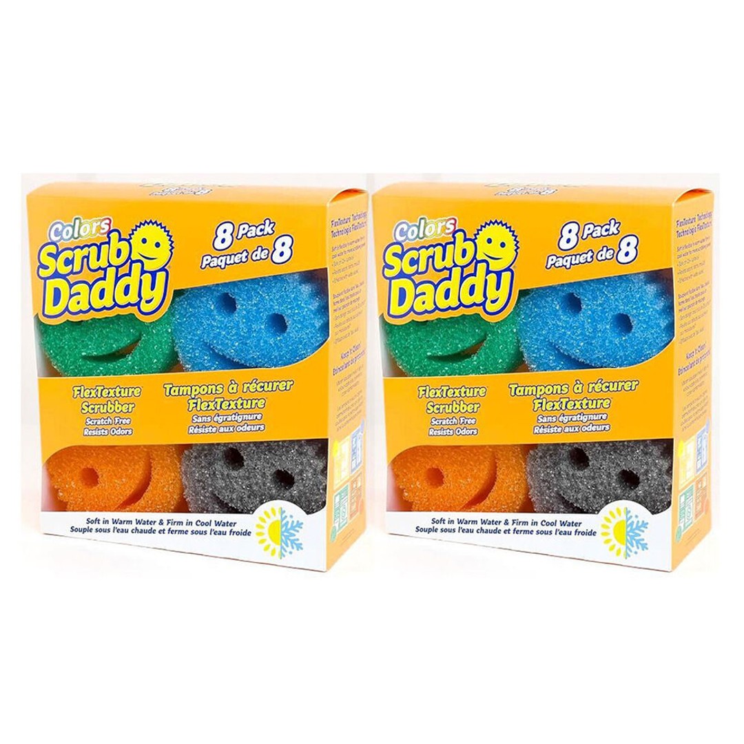 2x 8pc Scrub Daddy Multi-Pack Sponge Scrubber Household Kitchen Cleaning Tools