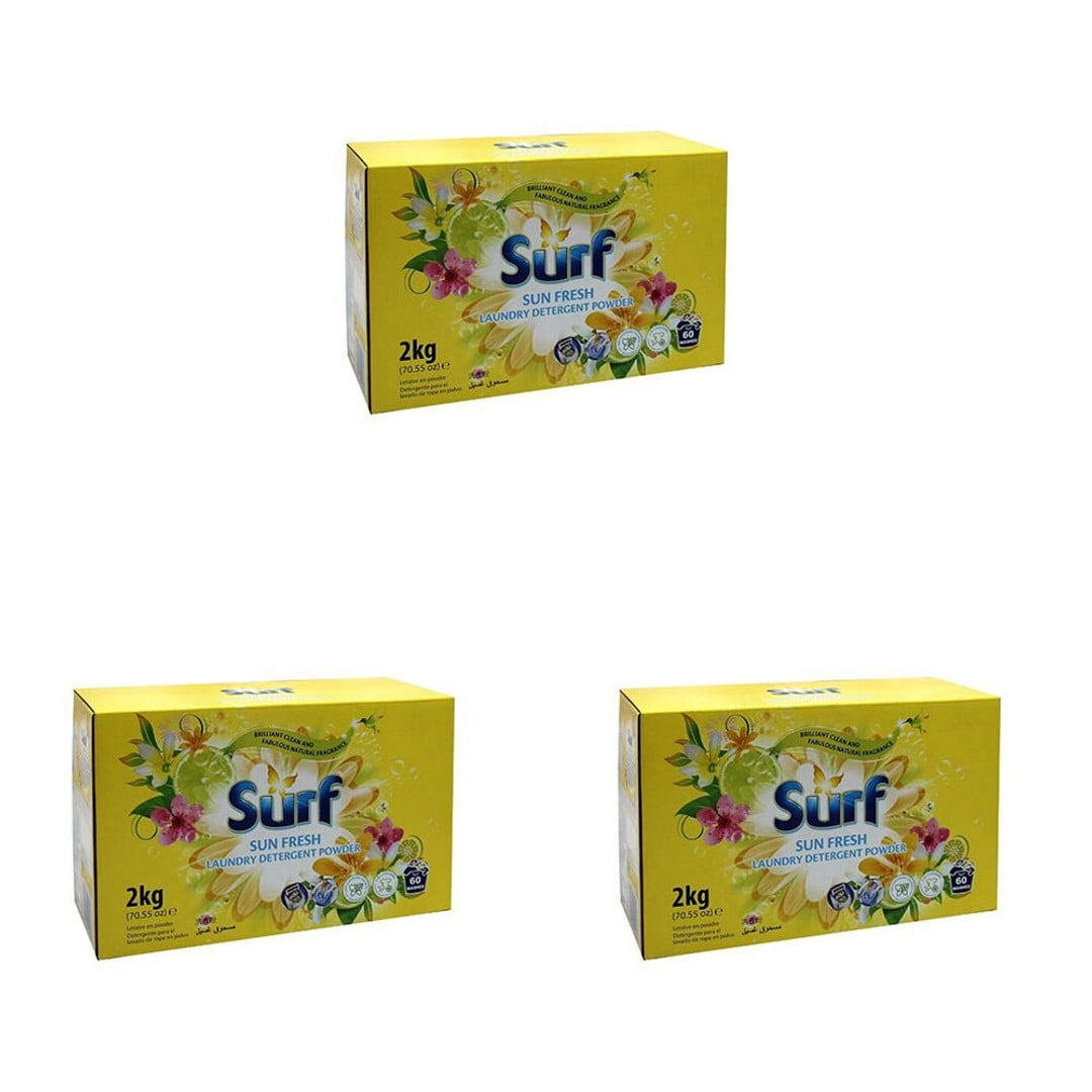 3PK Surf Sun Fresh Detergent Laundry Powder Fabric Softener Deep Cleaning 2kg