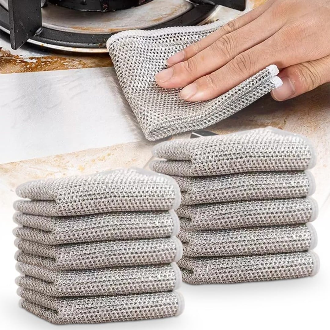 10Pcs Multipurpose Wire Dishwashing Rags for Wet and Dry
