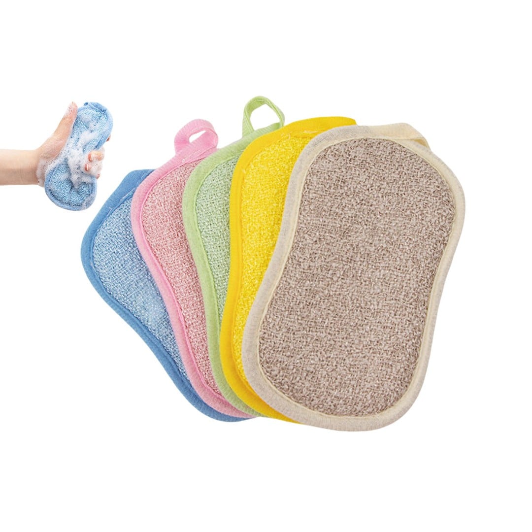5Pcs Dish Sponge Kitchen Double Sided Sponges Scrub to Remove Stubborn Stains