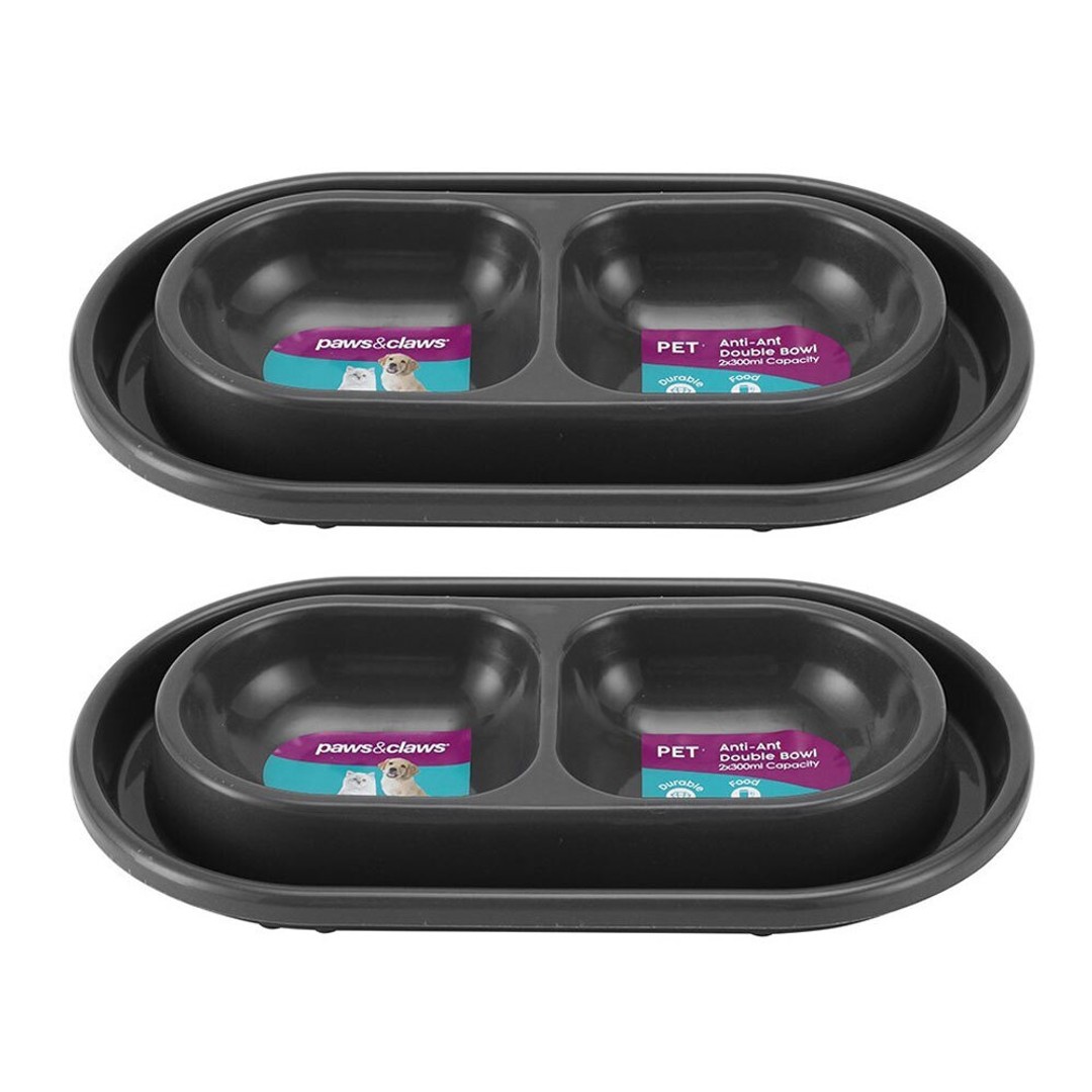 2PK Paws & Claws 27cm Anti-Ant Double Food/Water Drink Bowl Pet Dog/Cat Feeder
