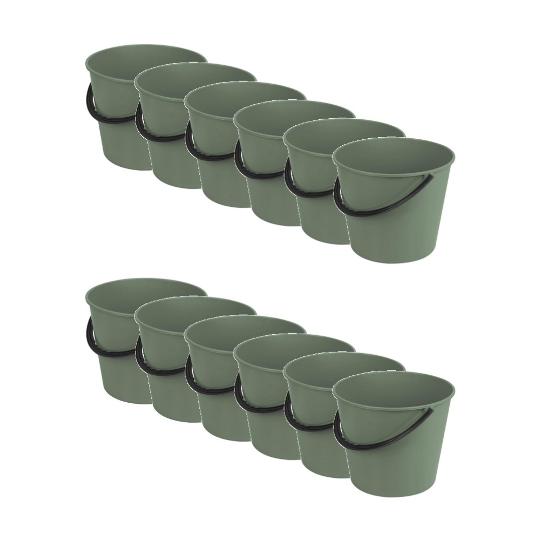 12PK Braz 9.3L Cleaninig Bucket W/ Handle 26x29x25cm Multi Colour Assorted