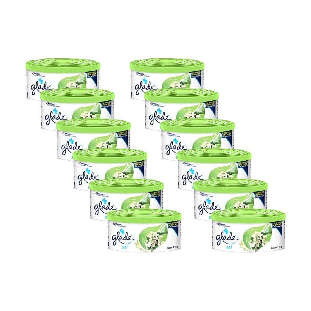 12PK Glade Mini Gel Home Blooming Jasmine Air Freshener 70g Odour Eliminator
