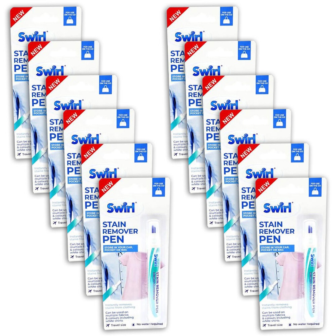 12PK Swirl Stain Remover Pen Fabric Spot Cleaner Stain Treatment Portable Travel