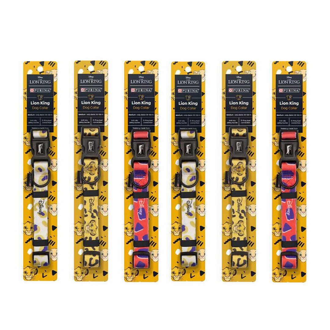 6PK Purina Disney Lion King Dog Neck Collar Assorted Medium Adjustable Strap