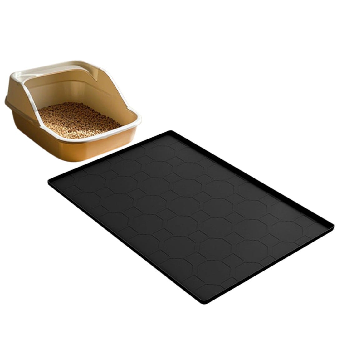 86x56cm Waterproof Silicone Cat Mat aa‚?Little Box Mat for Cats Black