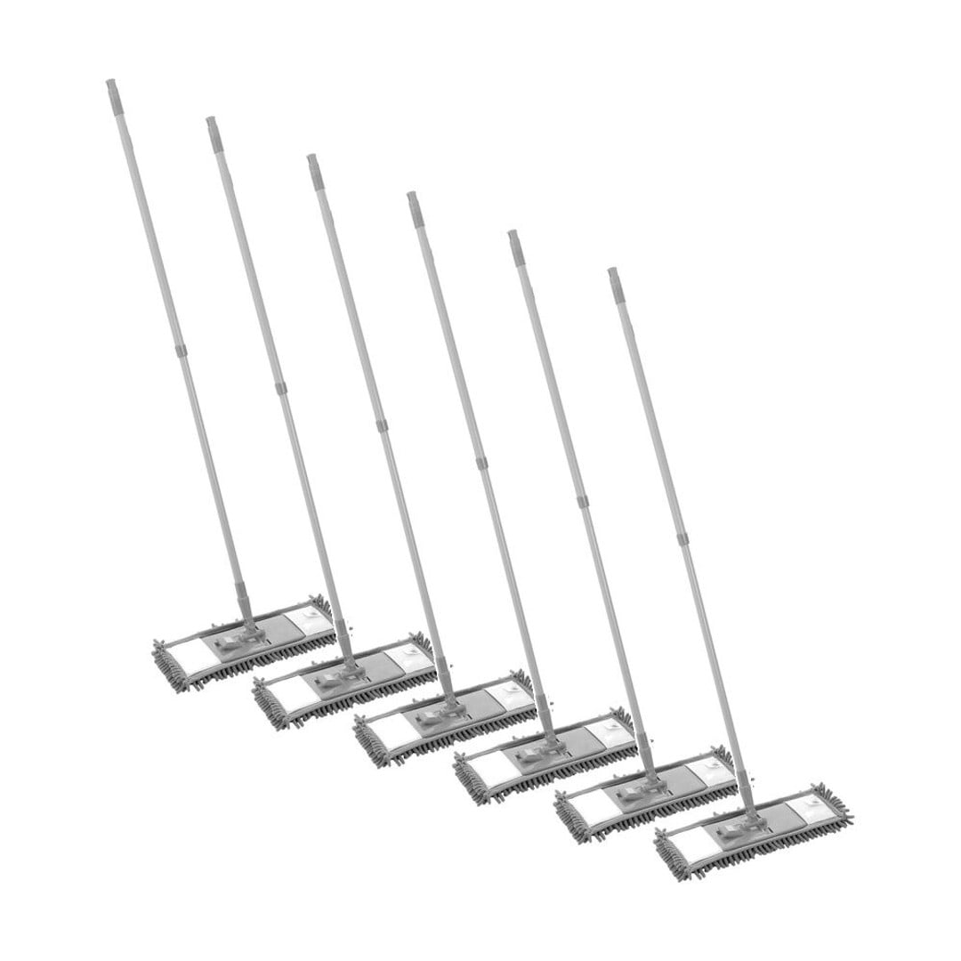 6PK Boxsweden Prime Microfibre Floor Sweeper w/ Ext Handle for Cleaning Assorted