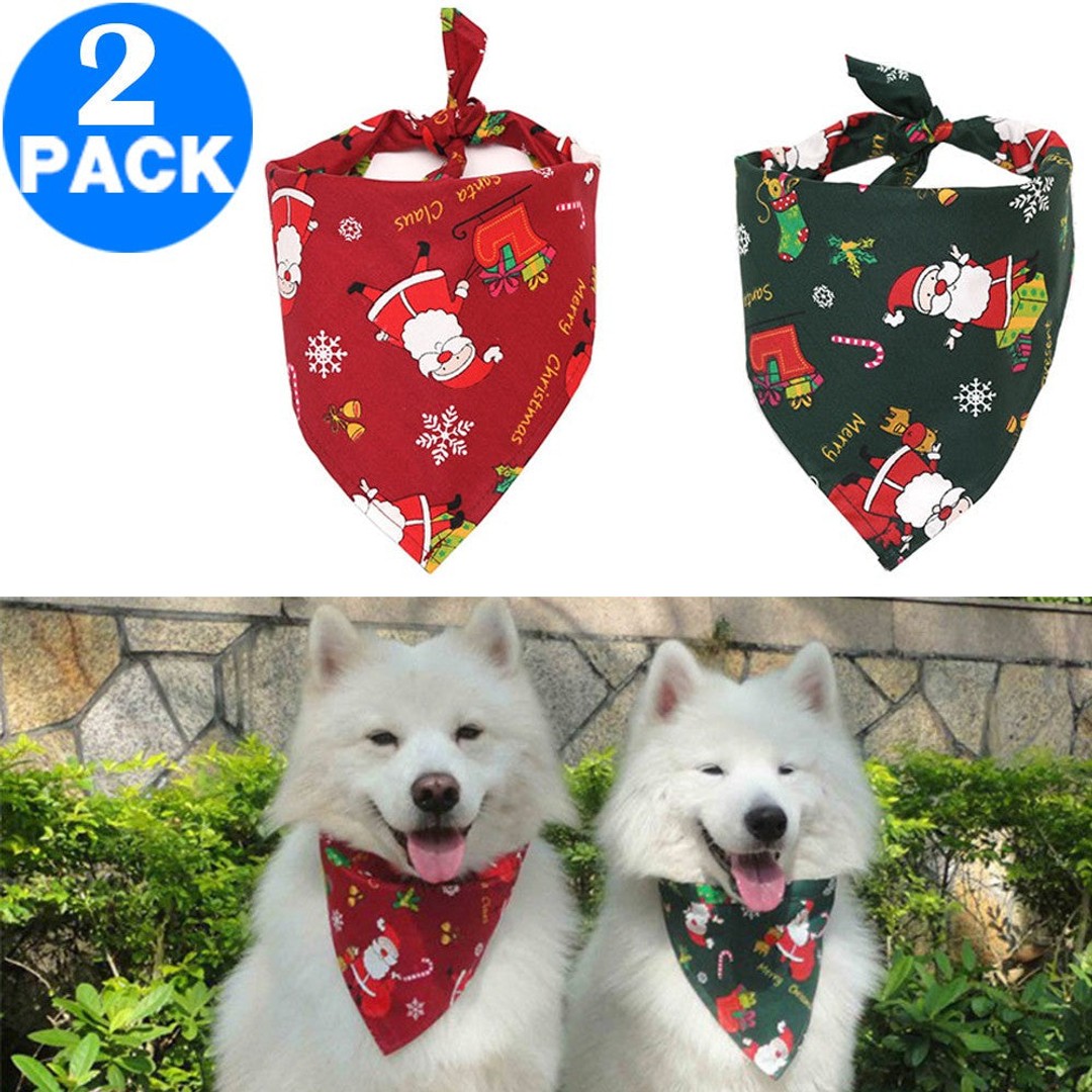 2 X Christmas Xmas Pet Bandana Style 1 Style 2