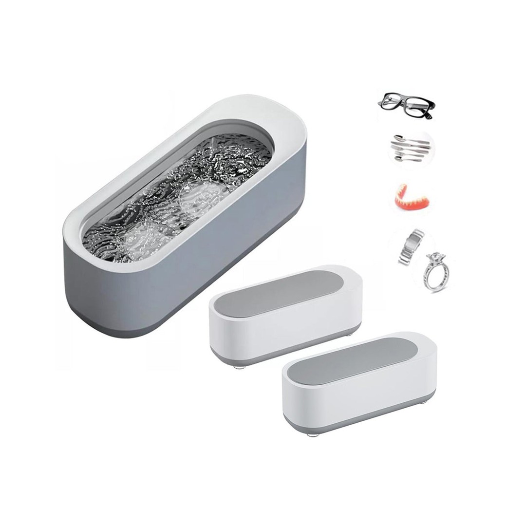 2Pcs Ultrasonic Cleaner Sonic Wave Tank False Teeth Glasses Watch Jewelry Cleaning Machine 300ML