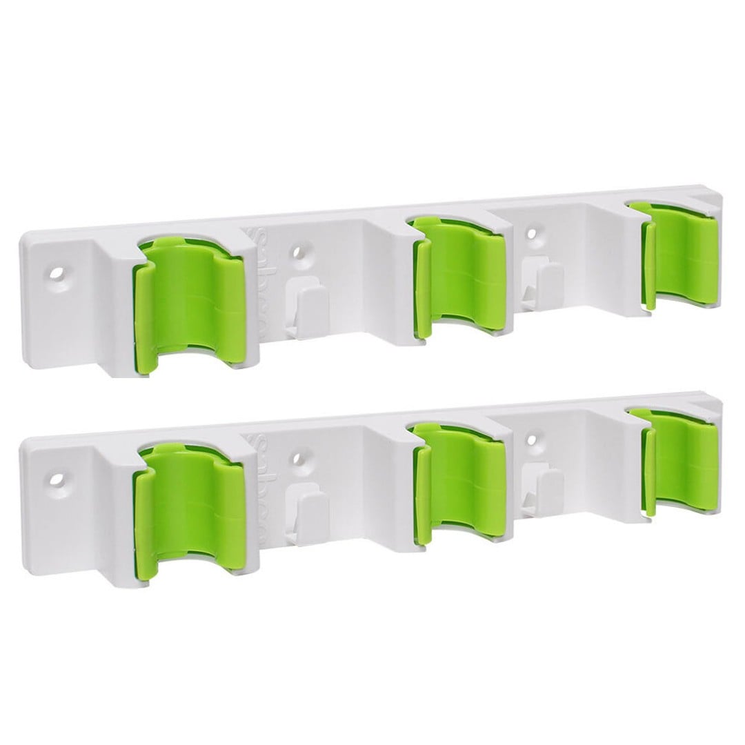 2x Sabco Wall Mountable Handle Holder Brooms/Mops Storage Rack Organiser Kitchen