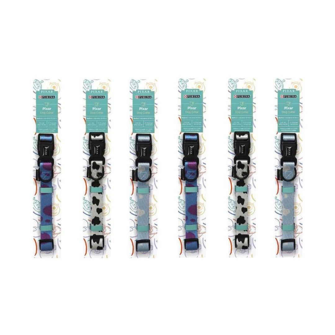 6PK Purina Total Care Pixar Dog Collar Assorted Medium Adjustable Neck Strap