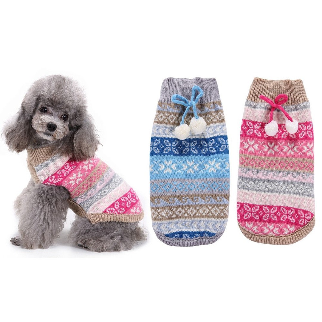 2 X Pet Knitted Sweater Blue and Pink XL Size
