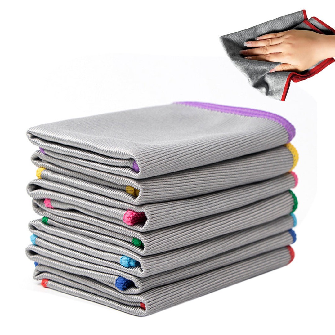 7 Pack Glass Cleaning Cloths Large Microfibre Streak Free Towels for Windows Mirrors Car
