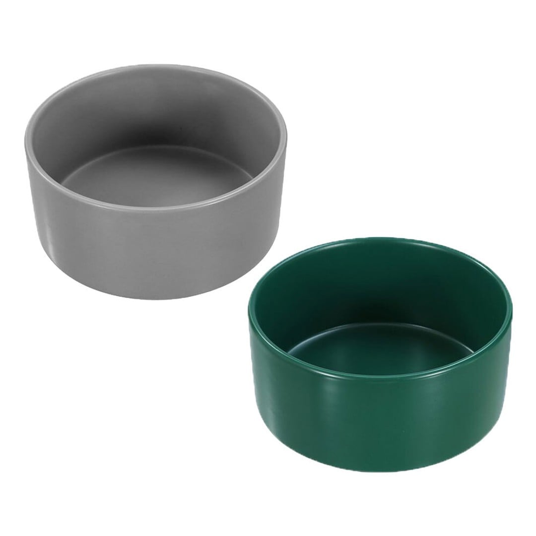 2x Paws & Claws 19cm/1.8L Food/Water Ceramic Pet Bowl Assorted White/Green/Grey