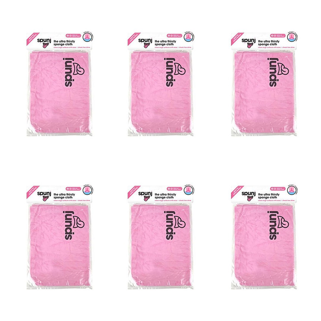 6PK Spunj Cloth Pink Clipstrip Multipurpose Durable Cleaning Dishcloth Kitchen