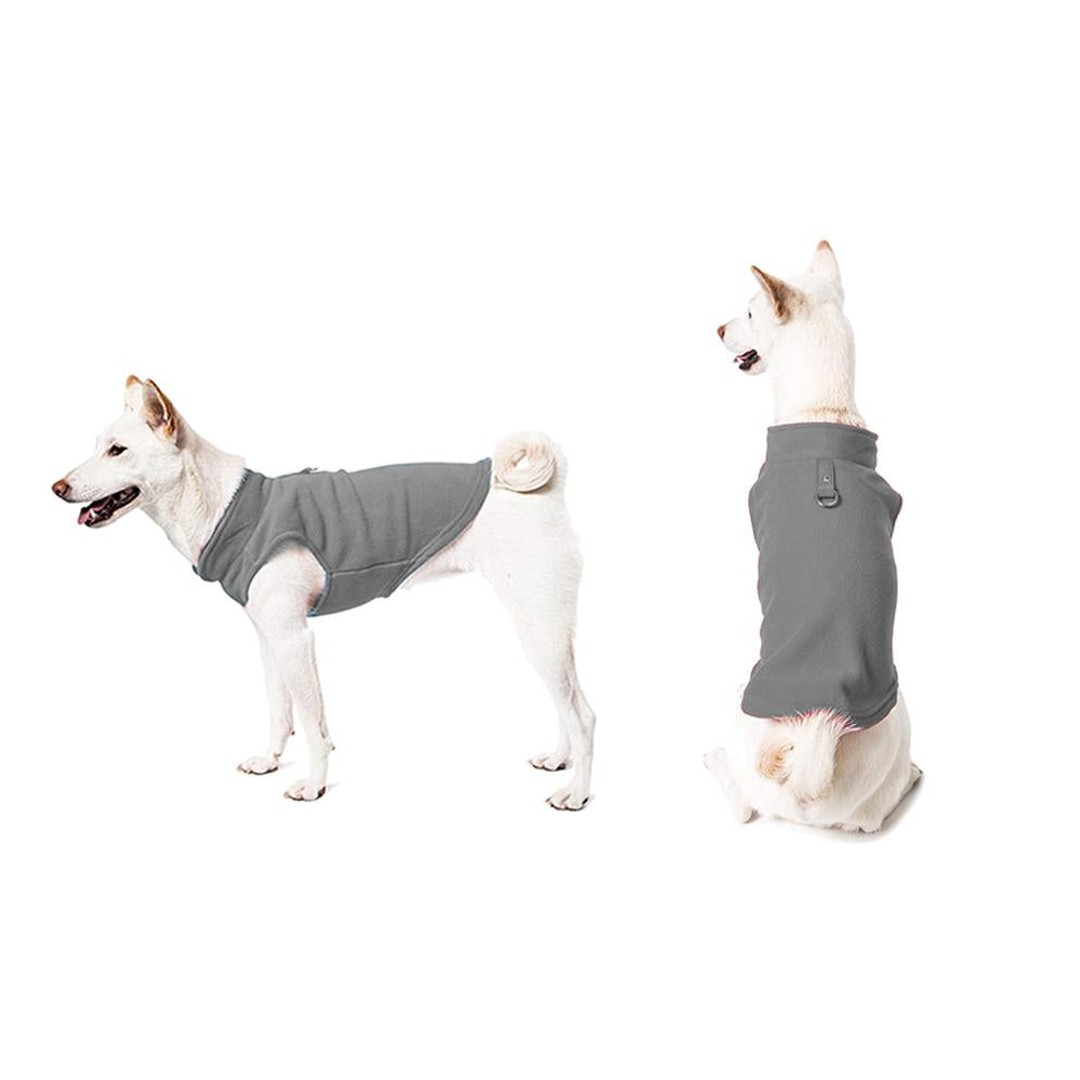 2Pcs Fleece Dog Vest with Leash Ring Pullover Pet Fleece Jacket