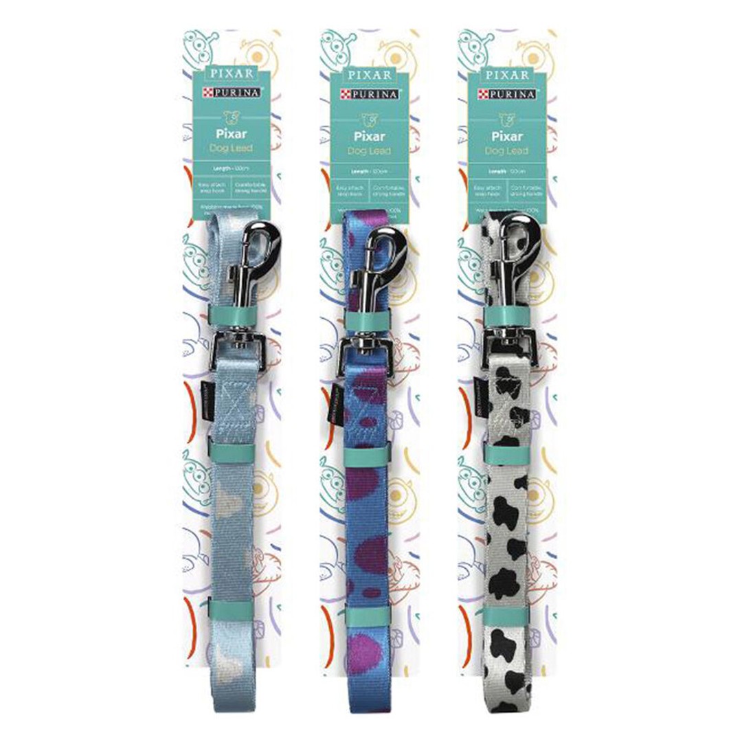 3PK Purina Total Care Pixar Dog Lead Assorted 120cm Safety Strap Walking Leash