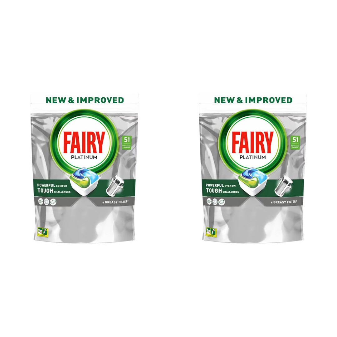 2x 51pc Fairy All In 1 Dishwashing Dish/Cutlery Tablets/Capsules