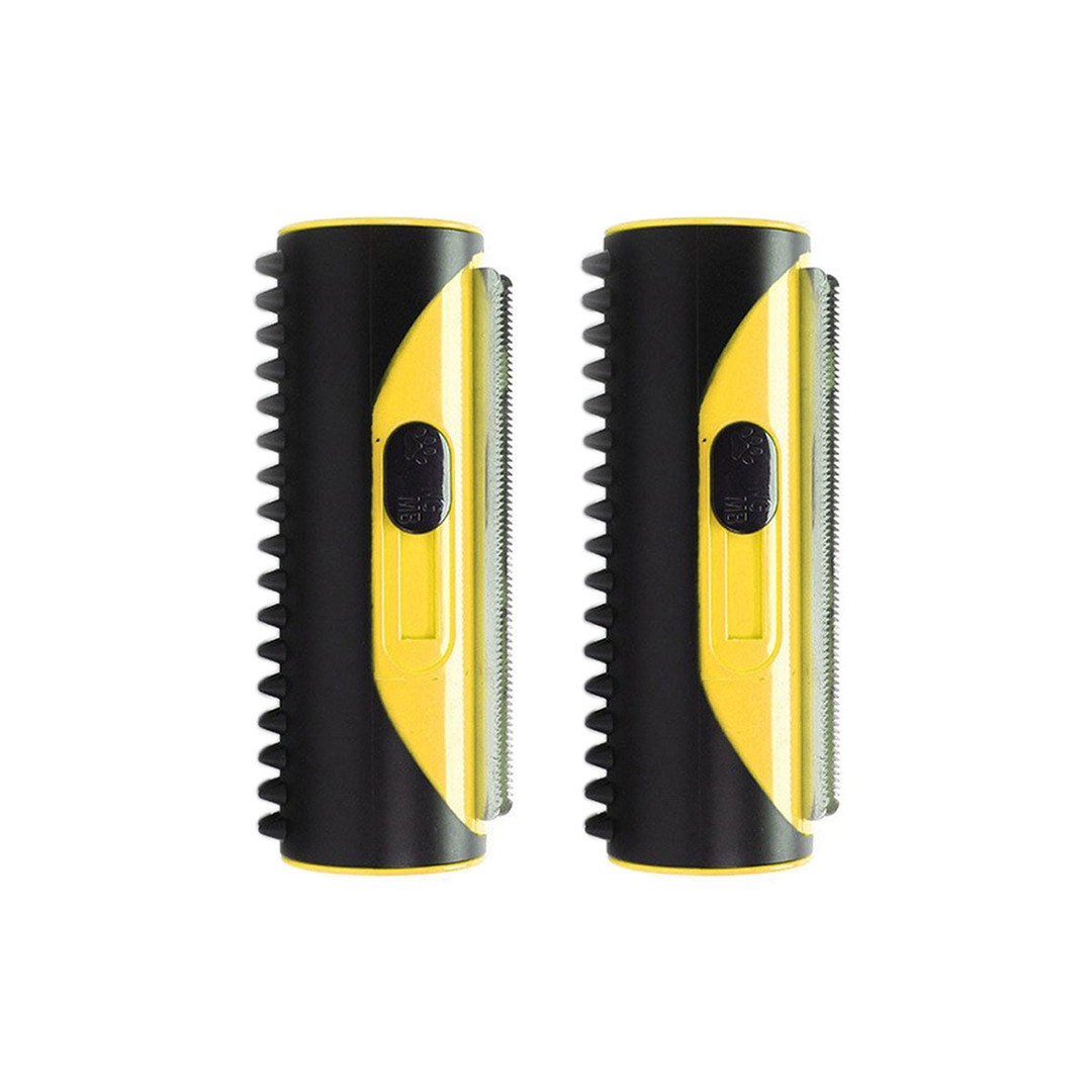2Pcs Two Sided Pet Grooming Brush Hair Shedding Trimmer Comb Dog Cat Hair Fur Removal-Yellow