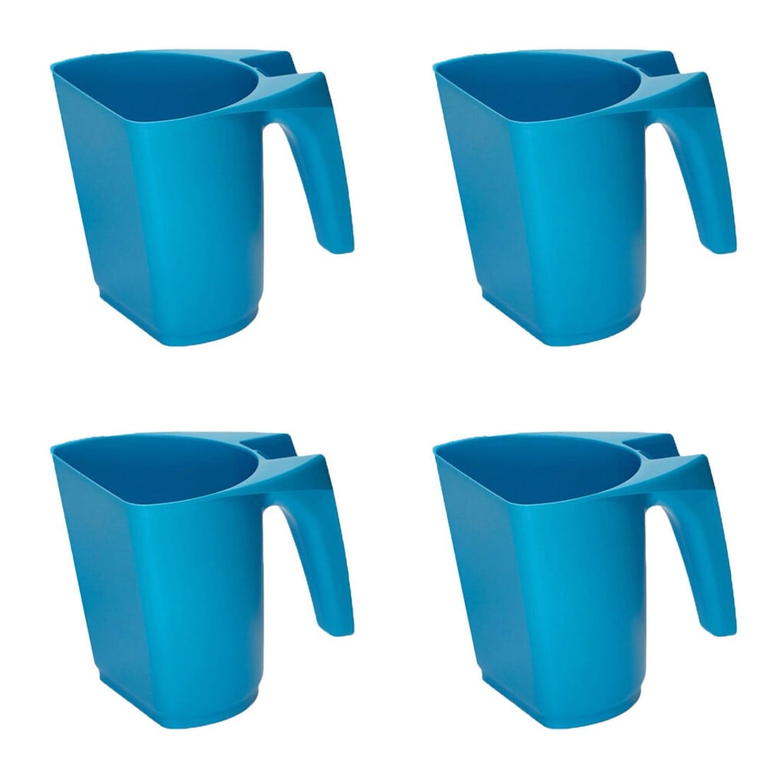4PK AgBoss Pet and Livestock Plastic Food Scoop FeedMaxx 1kg Aqua