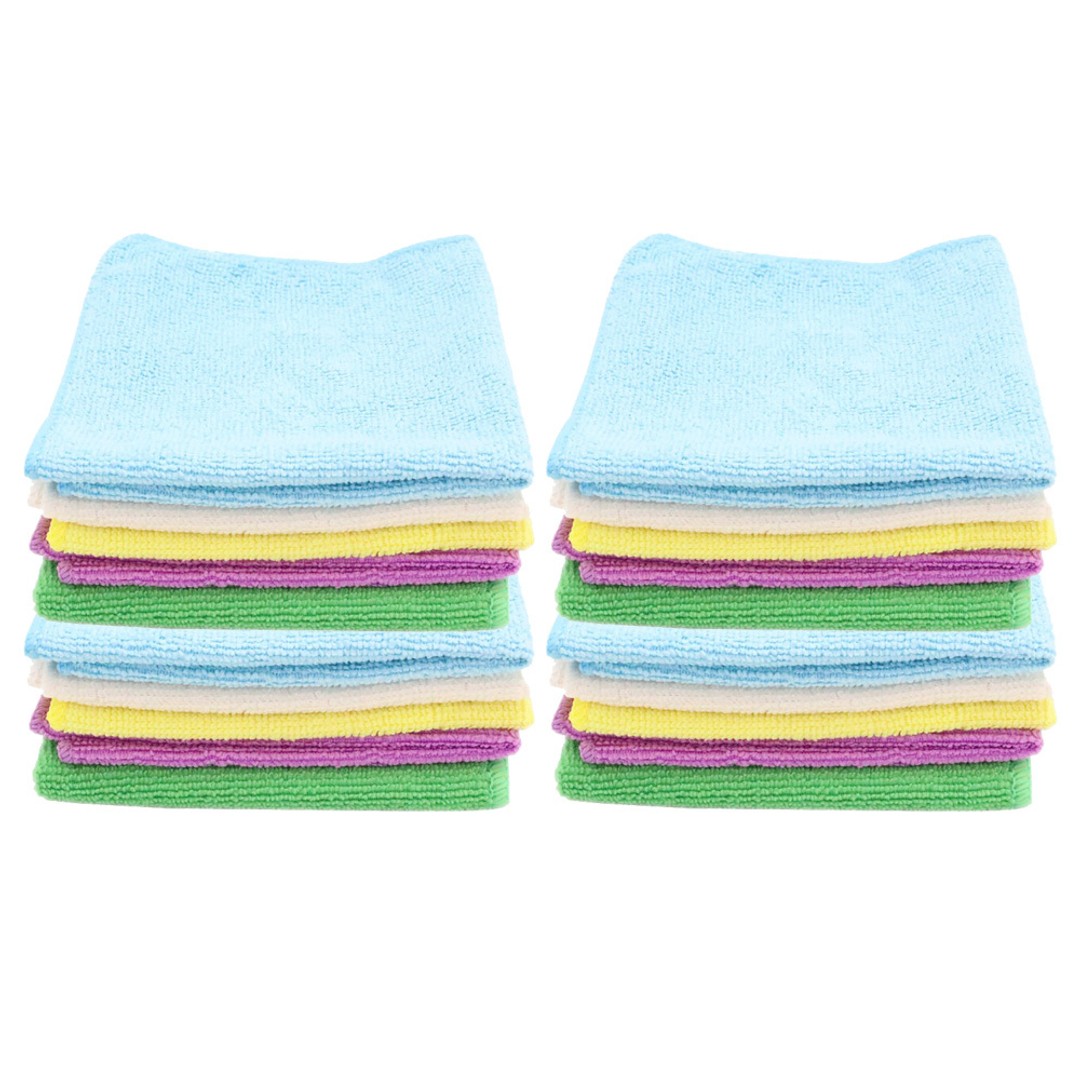 20PK Boxsweden 30x30cm Cleaning Microfibre Cloth Assorted Colour Towel Wash