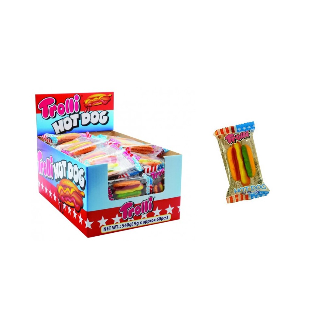 60PK Trolli Hot Dog 540g Confectionery Candy Soft Lolly/Sweet