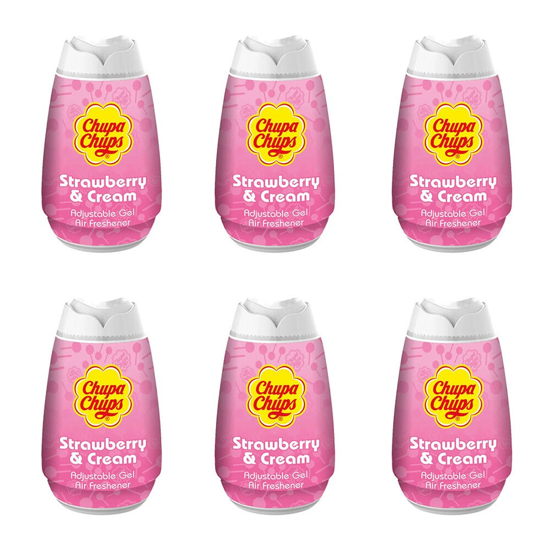6PK Chupa Chups Adjustable Solid Gel Air Freshener Home/Room Fragrance Assorted