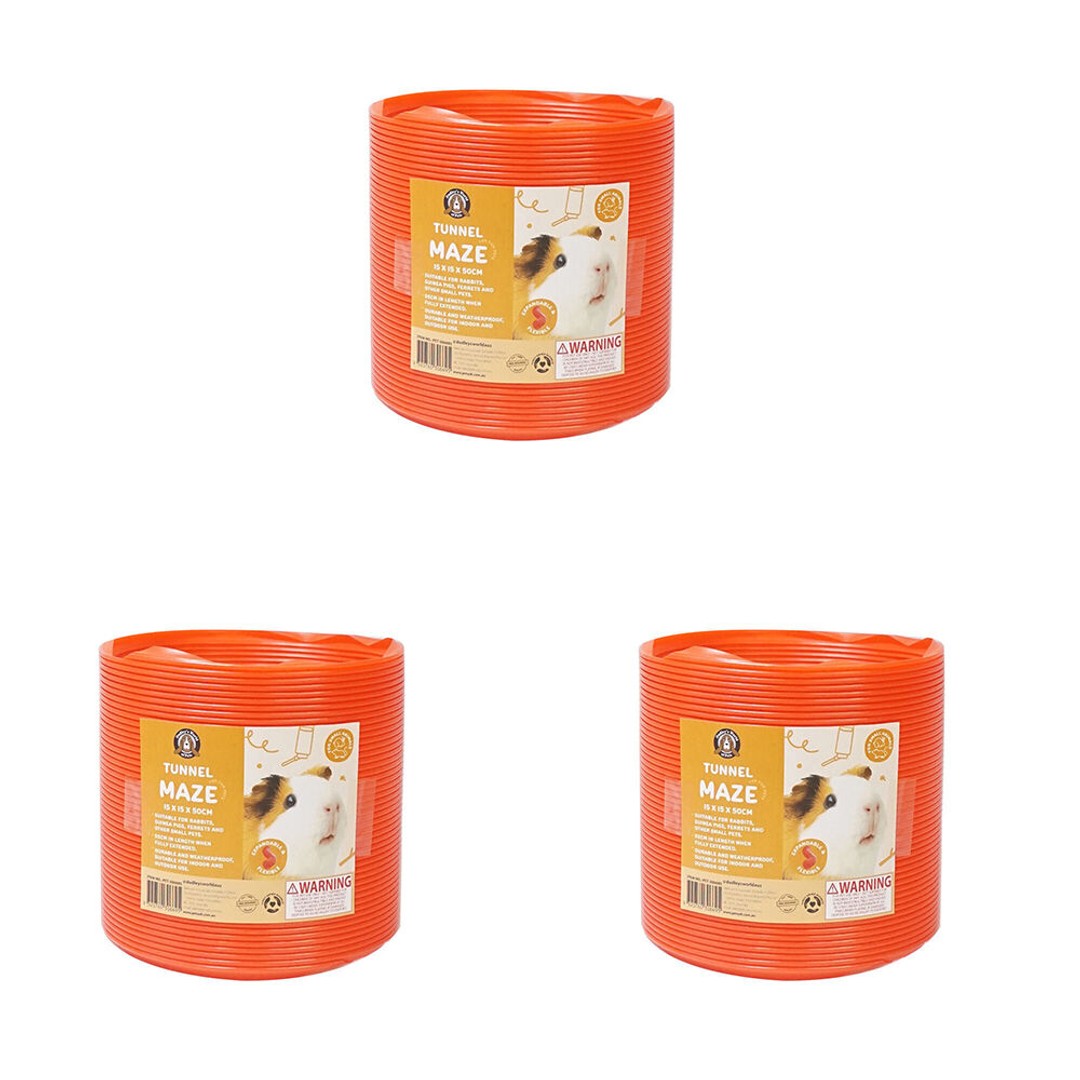 3PK Dudley's World Of Pets Small Animal Fun Tunnel Pet Rat/Hamster Toy 15cm Red