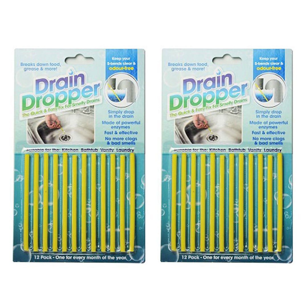 24x Drain Dropper Cleaner Sink/Pipes Kitchen/Bathroom/Laundry Clogging/Odour