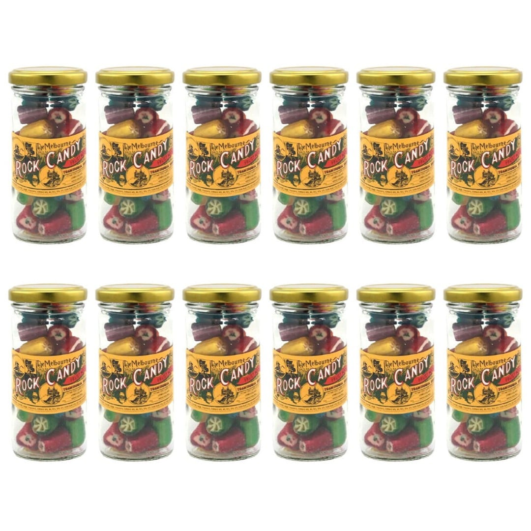 12PK Melbourne Fruit Rocks Rock Candy Sweet Confectionery Lollies 170g Handmade