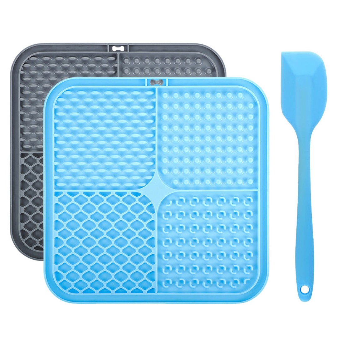 2 Pack Dog Lick Mat Slow Feeder Licking Mats with Strong Suction Cups for Pets
