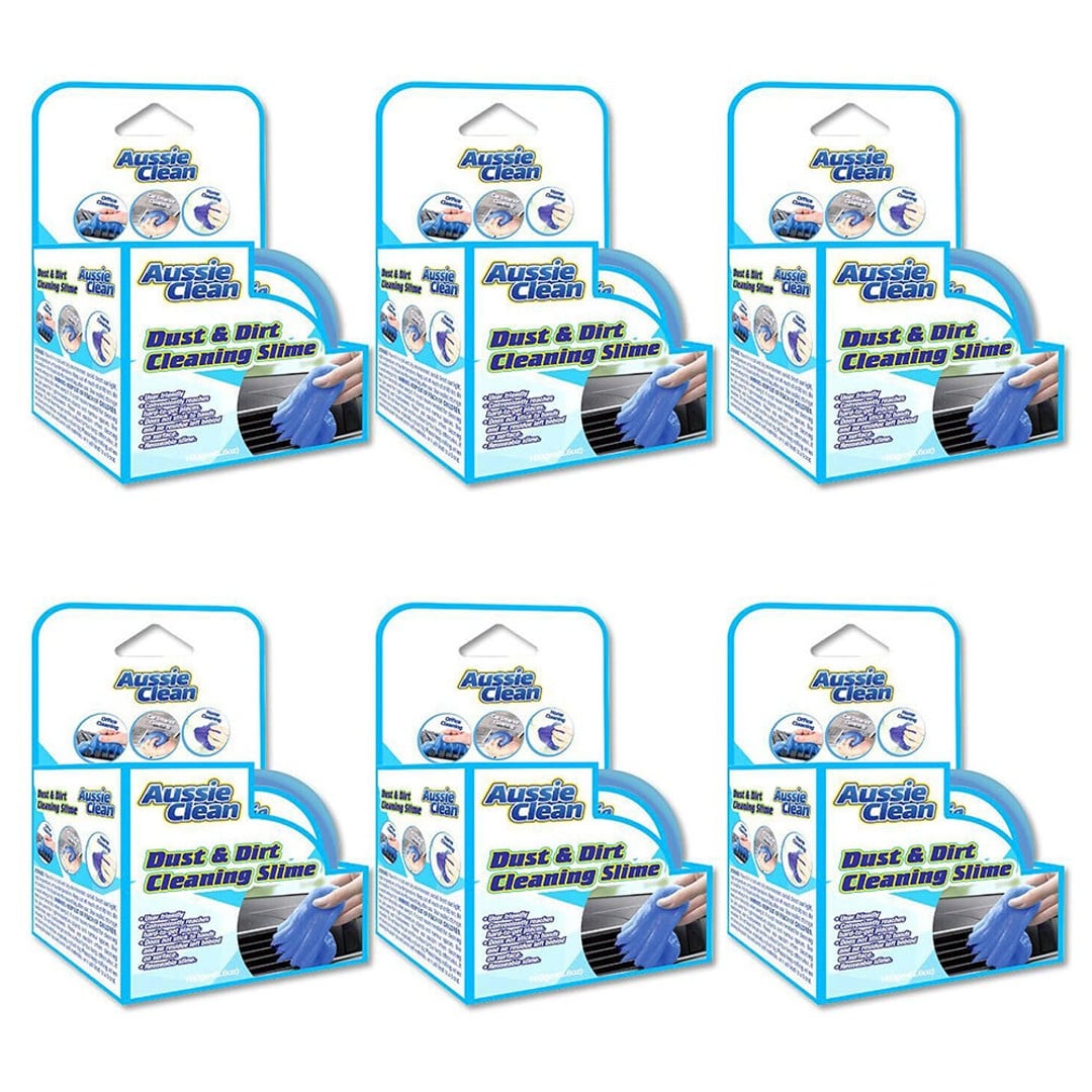 6PK Aussie Clean Dust & Dirt Cleaning Slime Reusable Cleaning Gel Putty Blue