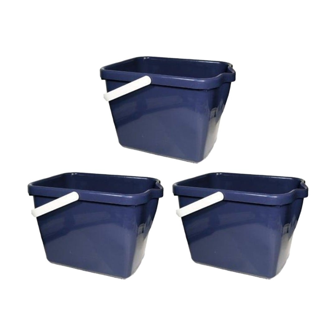 3PK Braz Super Clean Cleaning Rectangular Bucket Multi Colour Assorted
