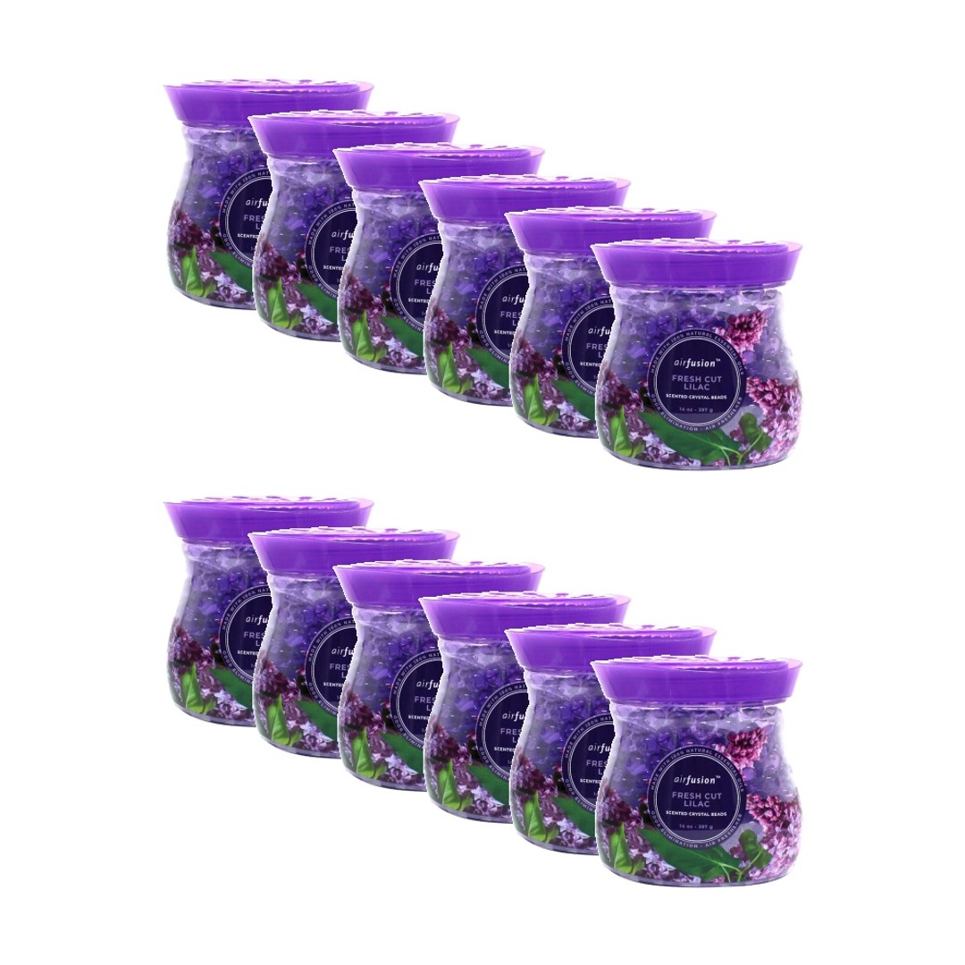 12PK Air Fusion Odour Eliminating Freshening Crystal Beads 397g Assorted