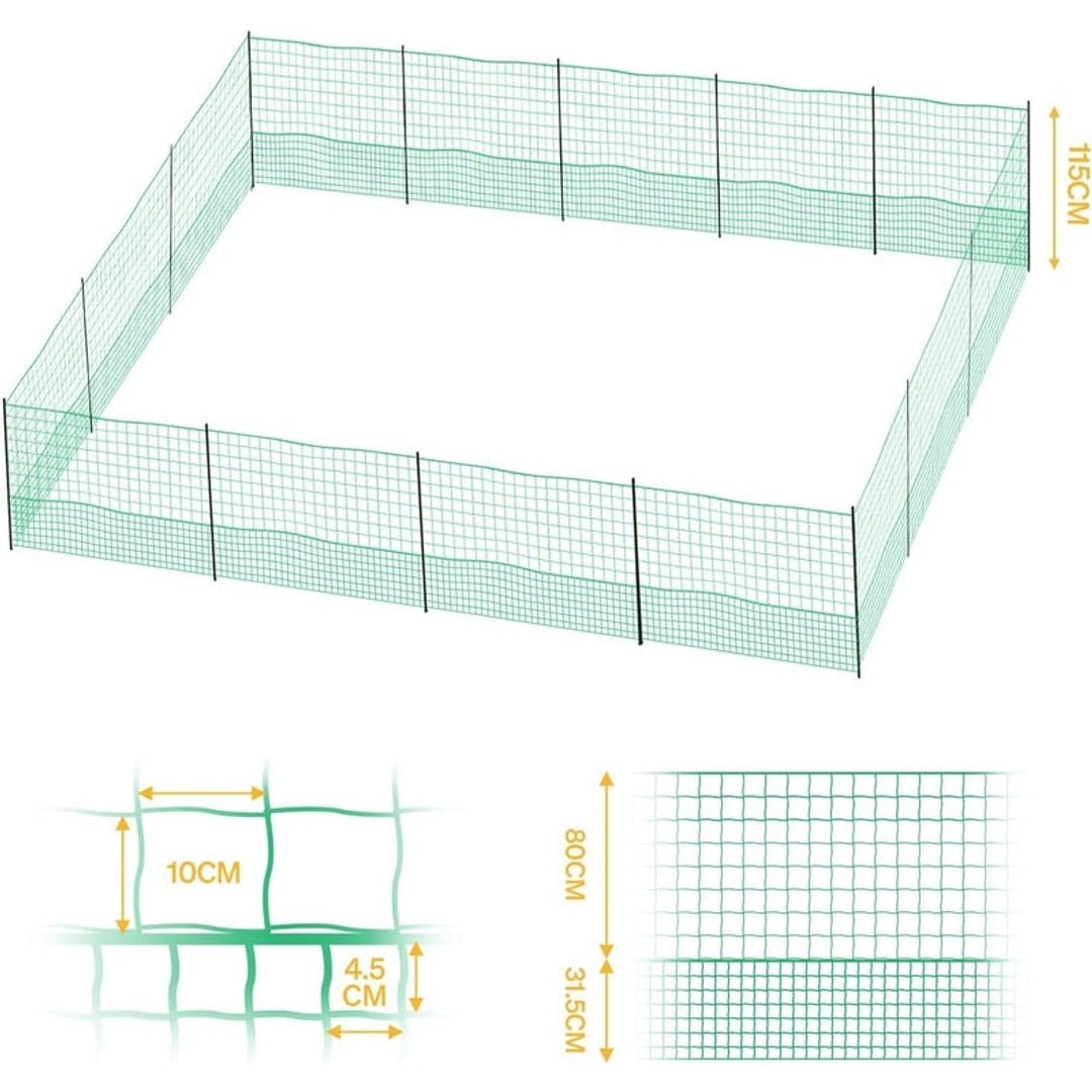24M Chicken Fence Hen Poultry Coop Farm Runs Mesh Cage Net Habitat Safe House Pen