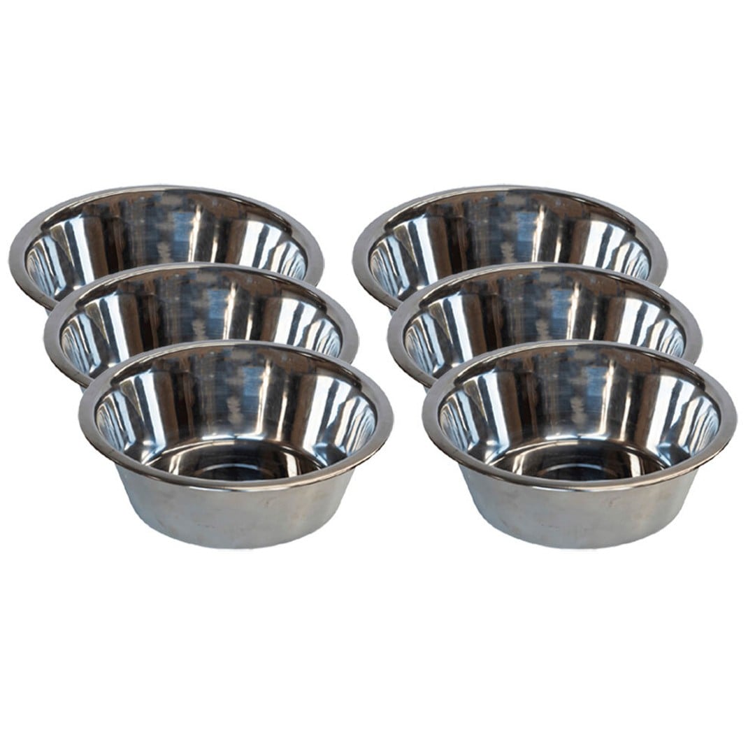 6x Superior Pet Essentials Economy Food-Grade Stainless Steel Dog Bowl 946ml