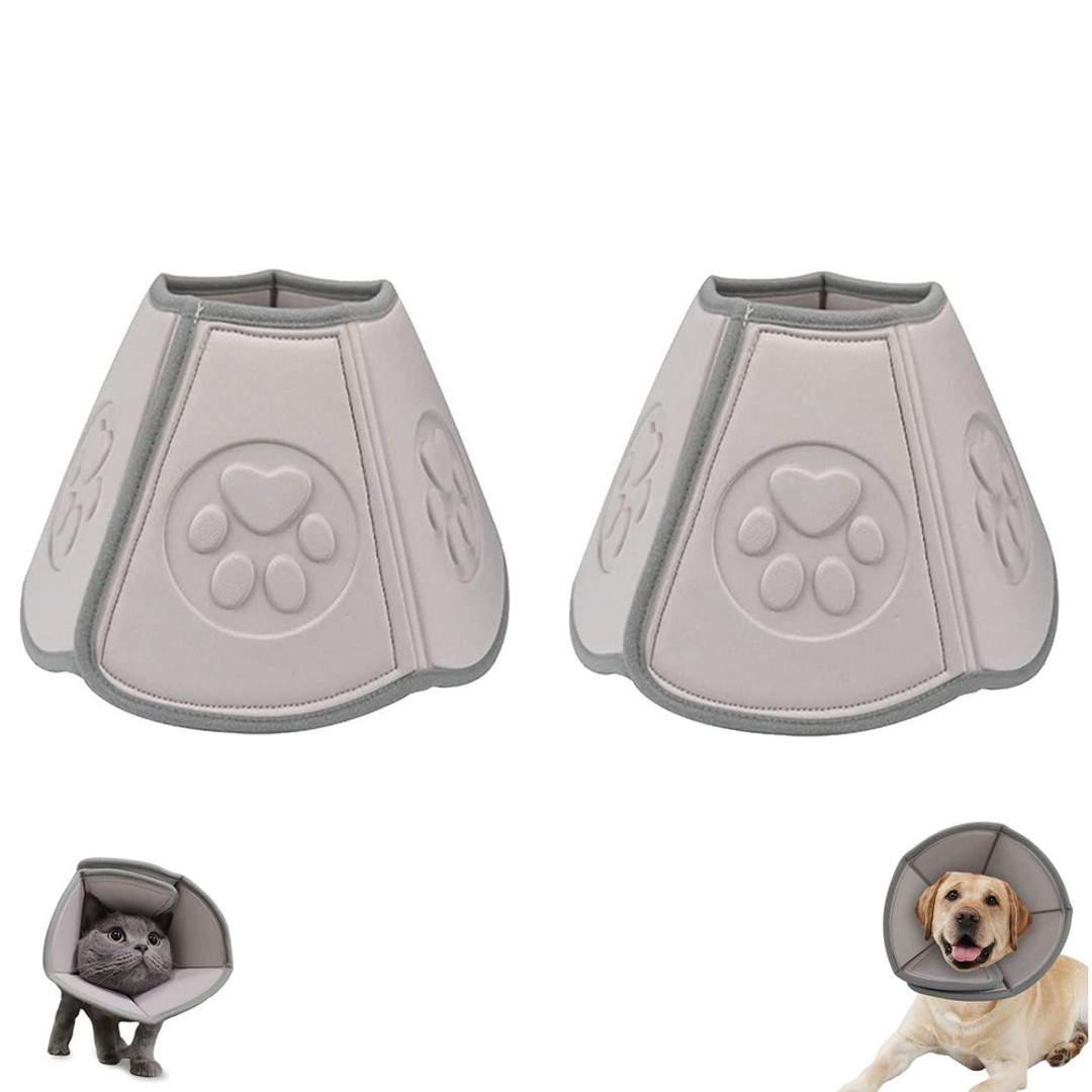 2pcs Pet Recovery Collar Cone Adjustable Soft Cone for Dogs Cats -2XL