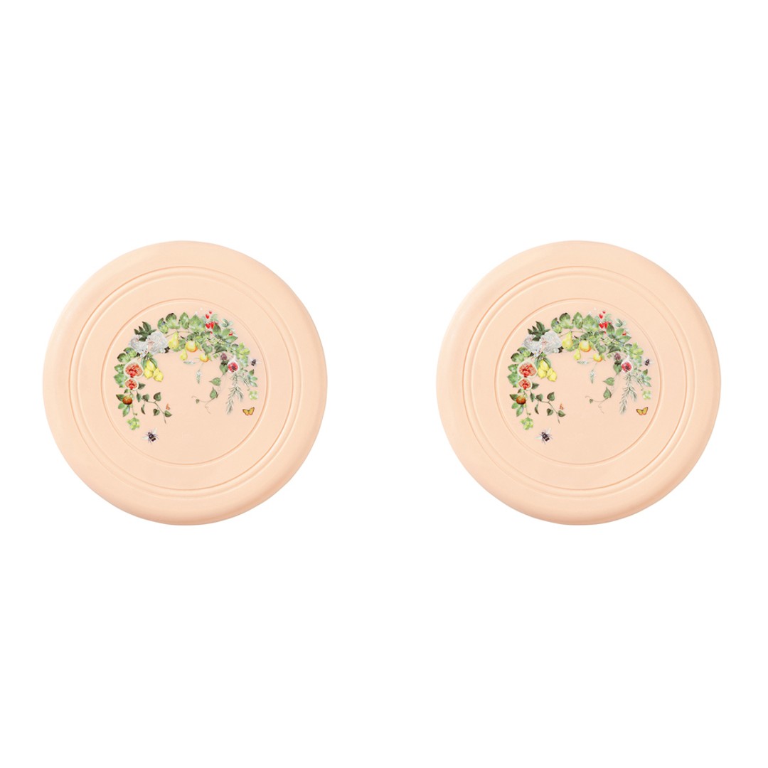 2x Gummi The Commons Dog Toy Frisbee Outdoor Exercise/Training Fetch Toy Peach