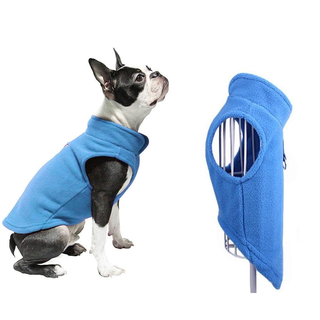 2Pcs Fleece Dog Vest with Leash Ring Pullover Pet Fleece Jacket