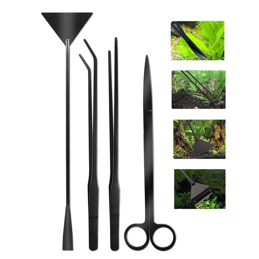 4-Piece Aquarium Tool Set for Aquascaping and Cleaning