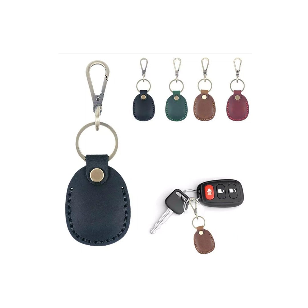 4Pcs For Apple AirTag PU Leather Holder Keyrings Dog Keychain Pet Cases