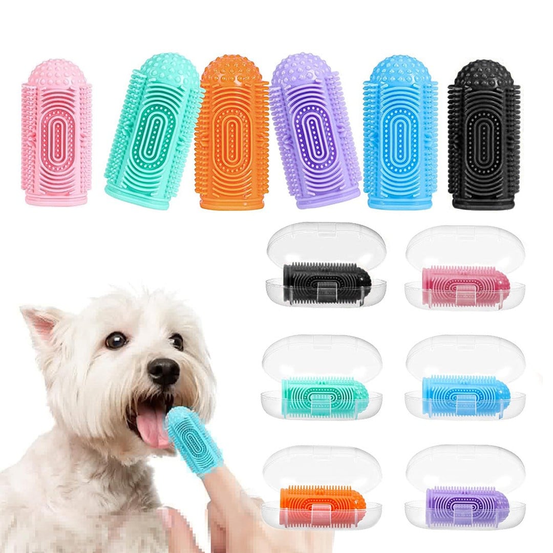 6PCS Dog Finger Toothbrush Kit Dental Care Teeth Brushing for Dogs