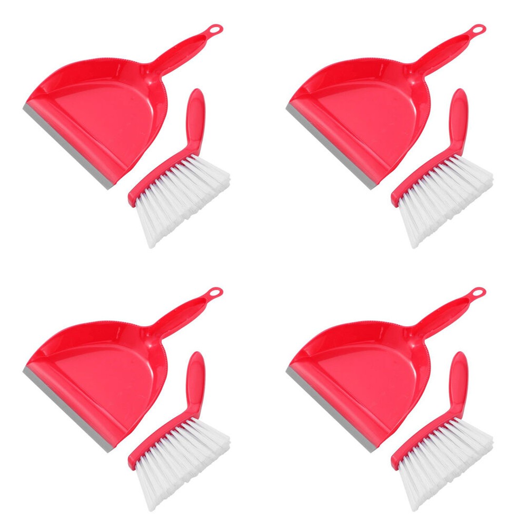 4PK Boxsweden Prime Compact Indoor Dustpan and Snap-in-Brush Set Mini Assorted